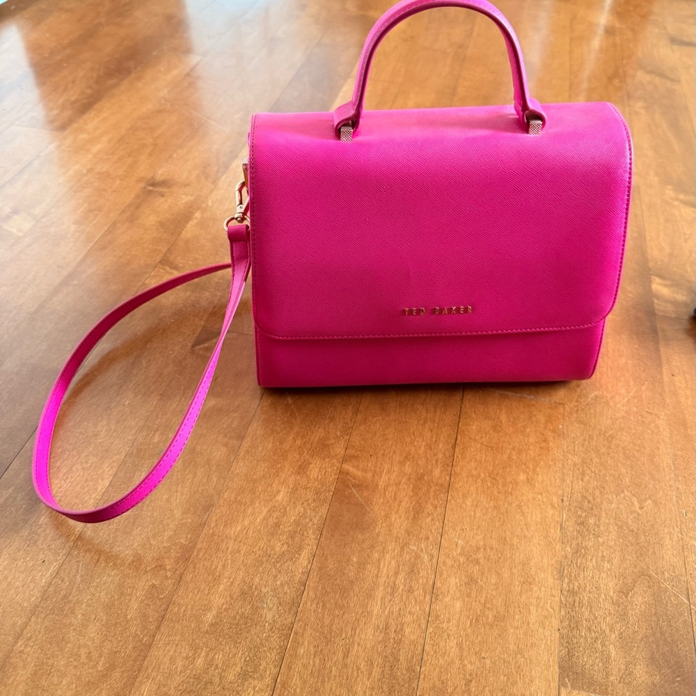 Ted Baker Hot Pink Structured Top-Handle Satchel